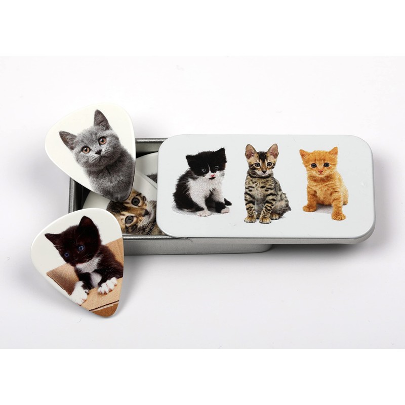 Tin of 9 Kitten Guitar Plectrums - Harmony Picks