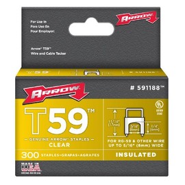 Arrow 591188 1/4-Inch by 5/16-Inch Clear Insulated Staples