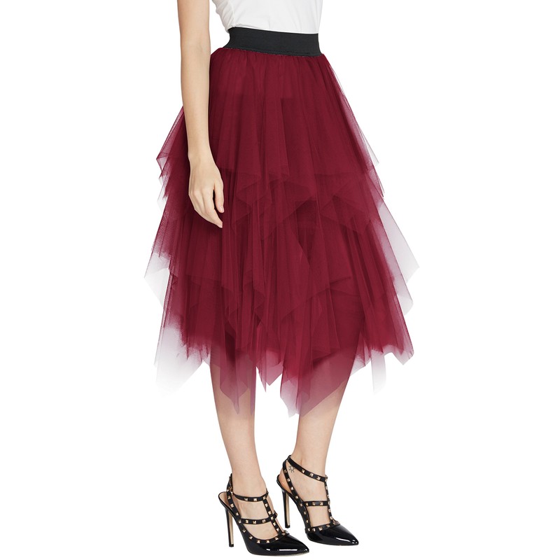 Women's Elastic Waist Tutu Princess Tulle Underskirt Pettiskirt - Petticoat