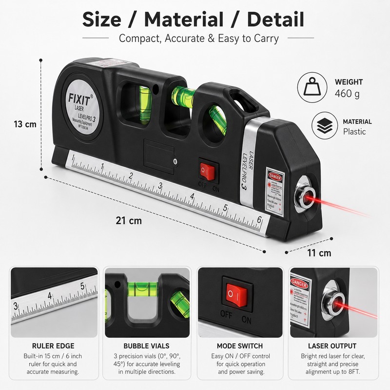 Multipurpose Laser Level Tool for Home Projects – Cross Line