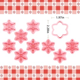 BESEK Christmas Cookie Cutters: 9 pcs Winter Snowflake Cookie Cutters Shapes for Baking Embossing Cutters for Christmas Biscuit Baking