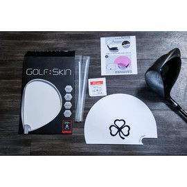 Golf Club Skin/Protector Film Decal for Your Driver. Protects from Scuffs/Scratches. Full Skin - Right Handed Driver Only (White Skin - Blue Smiley)