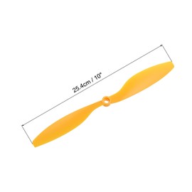 MECCANIXITY 12Pcs 1045 RC Propellers Blade Prop 2 Vane 25.4cm Dia Plastic for RC Aircraft Quadcopter Prop Replacement, Yellow with 6 Plastic Washers