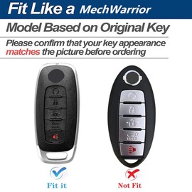 Heavy Zinc Alloy Key fob Case Cover with Keychain Compatible with 2023 2024 2025 Nissan Rogue Pathfinder and 2024 2025 Sentra Key Shell Accessories (Model-B)