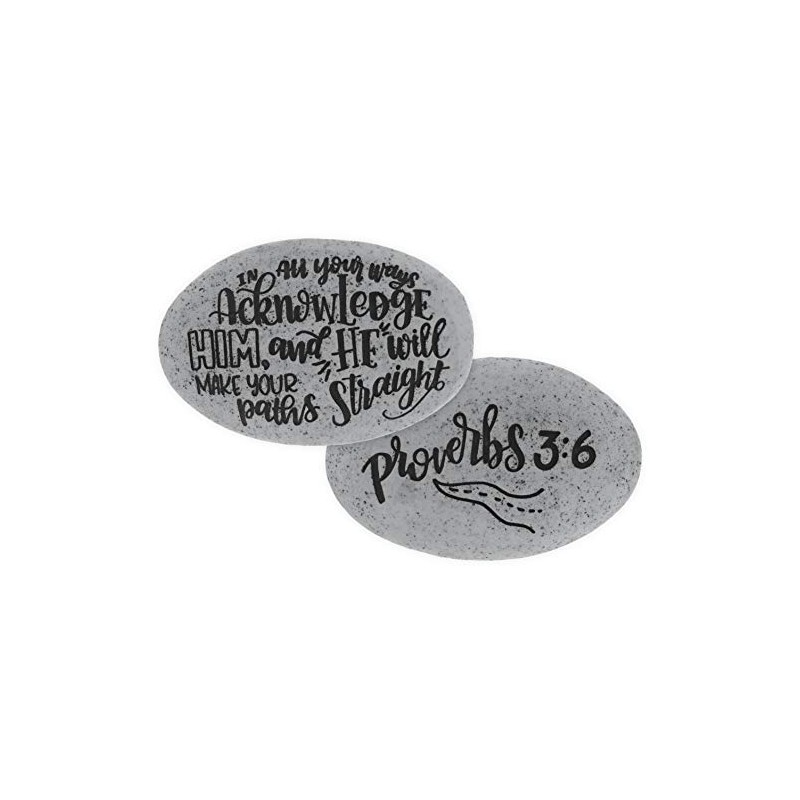 Angelstar Proverb Pocket Stone-Acknowledge Him, Multicolored