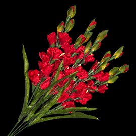 Red Gladiolus Artificial Flowers- Faux Floral Craft Supply for Decor, Bridal, Memorial, Indoor or Outdoor Use