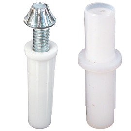 Prime-Line Products N 7269 Prime-Line Top and Bottom Pivot Set, 3/8 in Dia X 1 in H, Steel/Plastic, Mill