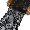 6in*5Yard Soft & Stretch Black Lace Roll Runner for Wedding