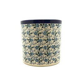 Polish Pottery Utensil Holder - Forget-Me-Knot