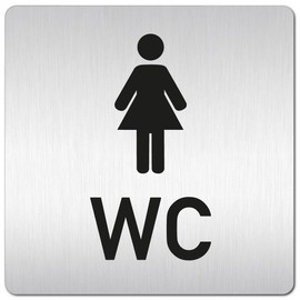 Türschilder24 XXL Toilet Signs Standard (W) 125 x 125 mm Set Women's Toilet + Men's Toilet Sturdy Signs Made of 1.5 mm Aluminium Solid Material! • 100% Made in Germany (Version A)