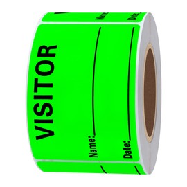 Hycodest Visitor Pass Stickers Identification Labels Fluorescent Label (Green)