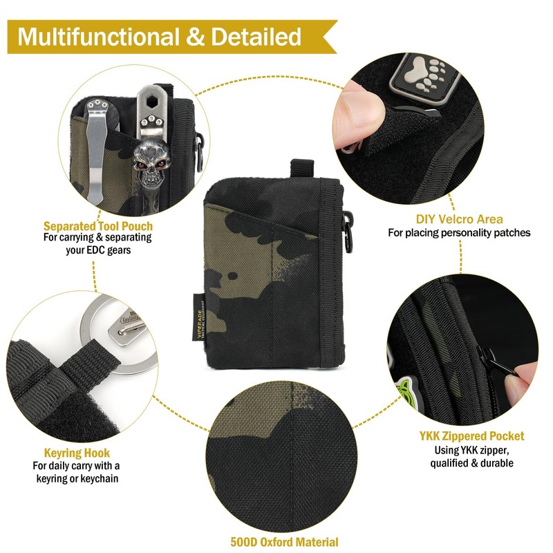 VIPERADE VE17 Small EDC Pouch, EDC Pocket Organizer with DIY