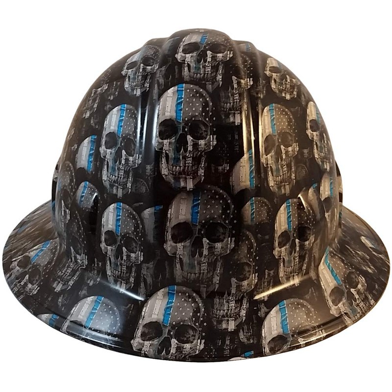 Hydrographic Full Brim Hard Hats with 6 Point Suspension -