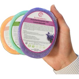 Handmade Sponge Soap with Natural Ingredients, Shower Soap, Gentle Care for Face and Body, Vegan, Sustainable, Moisturising, Fresh Fragrances (Pack of 3, Mix)