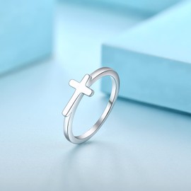 Starchenie Cross Ring 925 Sterling Silver Classic Christian Ring for Women