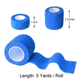 FEILIBAY 10 Pack Cohesive Bandage Wrap Self Adherent Vet Tape for Pets, Elastic Self Adhesive Wrap for Sports, Finger, Wrist, 2 Size (8Pack 2'' and 2Pack 1''), Blue