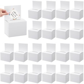 Geelin 48 Pcs Raffle Ticket Box Ballot Suggestion Boxes with Slot for Donation Fundraising Storage Container for Voting Tip Jar Survey and Collecting Business Card(Cardboard,6.3 x 4.7 x 4.7 Inches)
