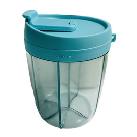 For Travel Business Pill Box 7 Day Portable Round Pillen Box Organizer Tablet Morning Noon Evening ABS, bule