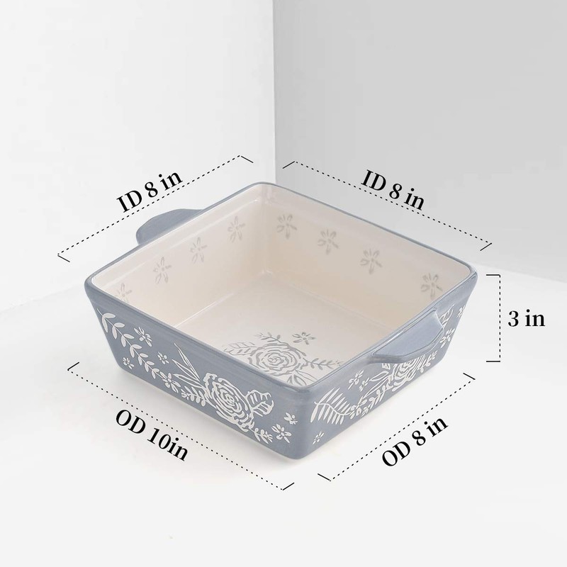 Wisenvoy Baking Dish 8x8 Baking Pan Brownie Pan Casserole Dish
