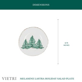 Vietri Melamine Lastra Holiday Unbreakable Salad Plate, 8.75" D Dessert Appetizer & Sandwich Dish