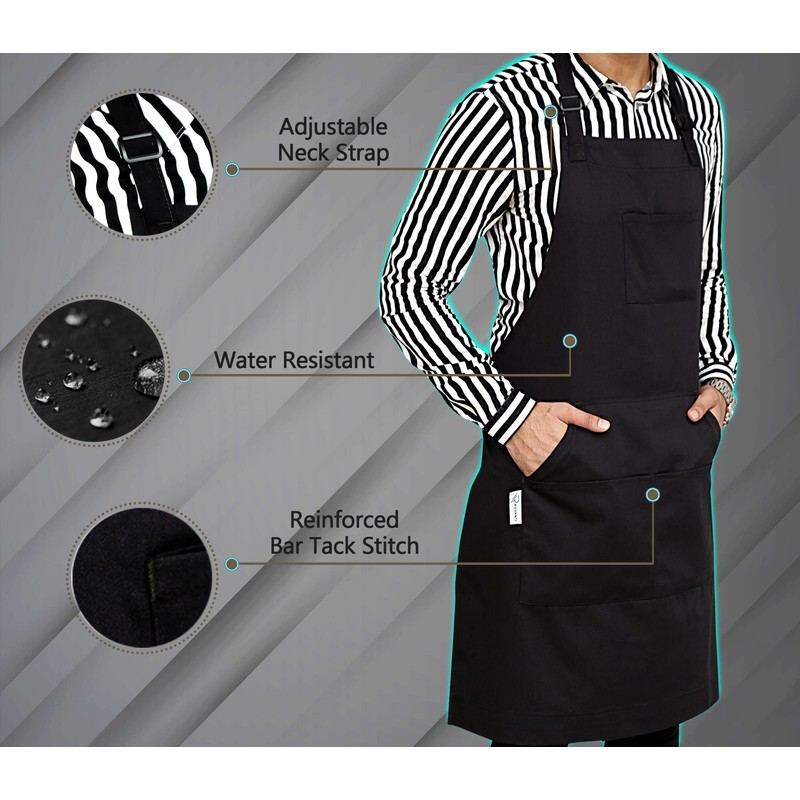 Ruvanti Durable Goods - Professional Grade Chef Apron for Kitchen,