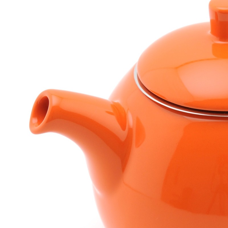 FORLIFE Curve Teapot with Infuser, 24-Ounce, Carrot