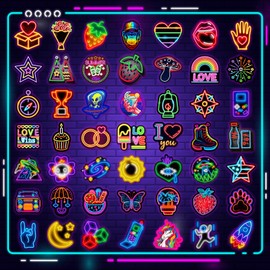 300 PCS Neon Stickers Pack,Cool Stickers for Teens Adults Kids,Waterproof Trendy Stickers for Skateboard Water Bottle Laptop Scrapbook Luggage