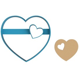 Heart within Heart - Valentines Day - Holidays - Love - To Be In Love With - Deep Affections - Cookie Cutter/Sugar Cookie/Fondant/Clay (1500) (4 inch)