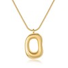 ALFISO Chunky Gold Necklace for Women, 14K Gold Plated Geometric