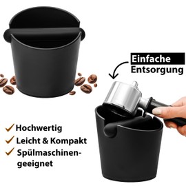 Uniqueed Knock container for portafilter • tee container for coffee grounds • removable noise-absorbing impact bar • your coffee and espresso accessories