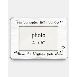 ILSYINH Twins Photo Frame, Twin Dad Mom Gifts, New Dad Mom Gifts, Twin Baby Gift, Twice the Smiles Twice the Love Picture Frame for 4 x 6 Inch Photo