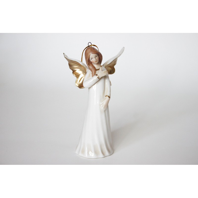 Gisela Graham 4 ceramic Christmas Angels Decorations 11.5cm - Set