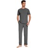 WiWi Mens Viscose from Bamboo Pajama Set Short Sleeve Pajamas