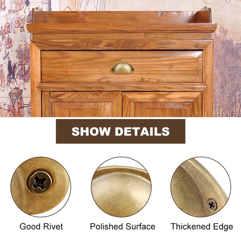 Bowarepro Antique Half Moon Kitchen Furniture Knobs Cabinet Shell Pull