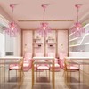 Q&S Mini Crystal Chandelier, Modern Pink Chandelier,Small Hanging Light Fixture