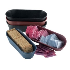 H.S. Inc HS1010-CH Cracker and Condiment Basket, 8-1/2" x 3" x 2", Polyethylene, Charcoal Color, Microwaveable and Dishwasher Safe, Commercial Food Basket for Bars and Restaurants, Pack of 24