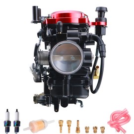 SVKZGFZ CV40 Carburetor with Choke Cable, for Harley Davidson Sportster XL XLH 883 1200 Softail Touring Dyna Road King Carb 27421-99 (Red Cover)