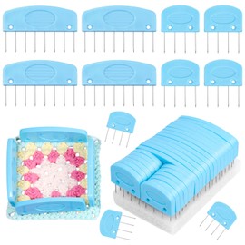 AnoleAir 25 Pcs Crochet Blocking Pins Kit, Knit Blockers & Pins Kit, Blue Knit Blocking Combs for Blocking Knitting Crochet Sewing Lace Needlework Projects Tool Device
