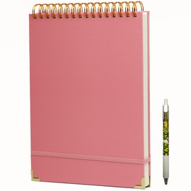 Top Spiral Notebook 8.5x11 Steno Notebook Top Spiral Notebook 240 Pages Top Bound Spiral Notebook College Ruled Left Handed Notebook Thick Superhard Cover Inner Pocket, Spiral Notebook for Work School Office Gift Pink