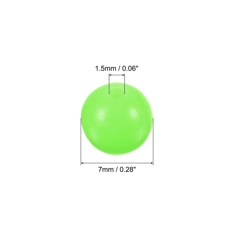 PATIKIL 200pcs 7mm Luminous Fishing Beads Plastic Glow Bait Egg