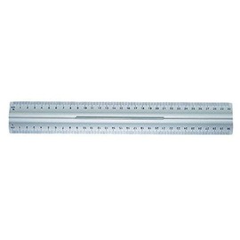 WEDO 0525235 Aluminium Ruler 30 cm with Handle for Right and Left Handed Users with Non-Slip Rubber Insert Pack of 2