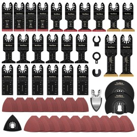 YedZen 121 Pcs Multitool Blade Kits, Multi Tool Blades Accessories Oscillating Saw Blades Kit with Cutting and Sandpaper, Oscillating Tool Accessories for Dewalt Ma-Kita Dre-Mel