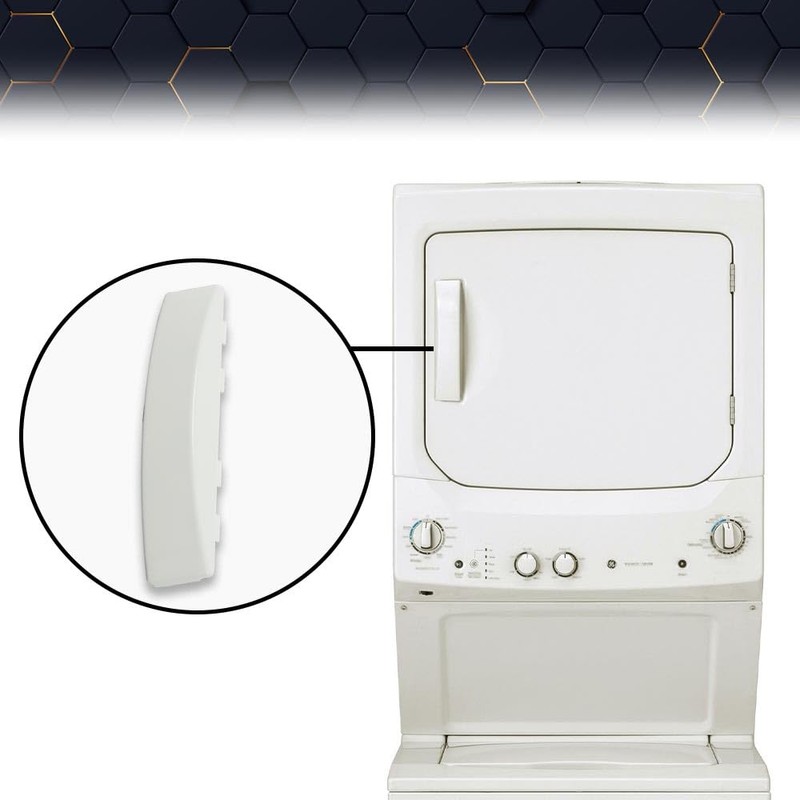 PIT66 White Solid Door Handle, Compatible with GE Dryer WE01X30378