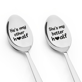 Valentines Day Gifts for Husband Wife My Better Half Spoon Anniversary Birthday Gift for Boyfriend Girlfriend Ice Cream Coffee Spoons Fiancee Fiance Gifts for Wife Husband Wedding Gifts for Him Her
