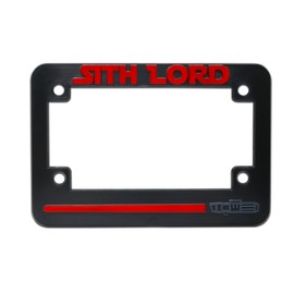 LP Frameworks Sith Lord 3D Raised License Plate Frame | 1 Pack Motorcycle License Plate Cover | Universal US Motorcycle Black License Plate Holder | Auto Accessories (Motorcycle)