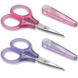 PAFASON 3.2 Inch Stainless Steel Craft Scissors, Sewing Scissors, Quilting Scissors, Detail Scissors, with Straight and Precise Tips, Safety Cover