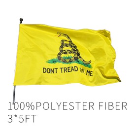 YINBANGKE 3x5 Foot Don't Tread On Me Gadsden Flag - Vivid Color and Fade Proof - Double Stitched - 100% Polyester Fiber with Brass Grommets 3 X 5 Ft - For indoor and Outdoor Use