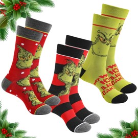 SOETDERT Christmas Socks, Anime Pattern Socks, Women's and Men's Cotton Socks, Funny Socks Christmas, Funny Colourful Socks with Motif, Funny Socks, 39-42, 3 pieces.