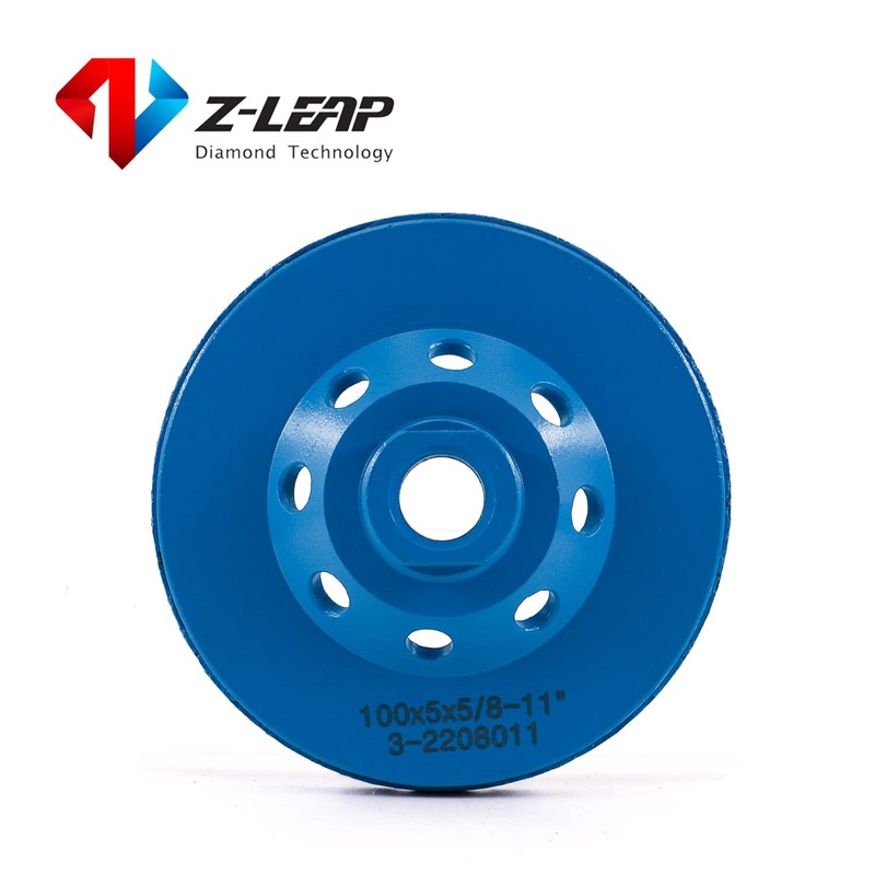 Z-LEAP 4Inch Diamond Cup Grinding Wheel 5/8"-11 Arbor Turbo Row