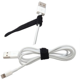 Reusable Cable Ties 1/2" x 8" for Cable Management and Organizing Cords - 60 Pack (Black)